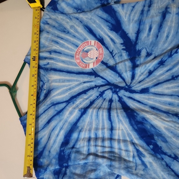 Love & Pineapples Blue Tie-Dye Graphic T-Shirt Make Some Waves Medium Cotton - Picture 8 of 9